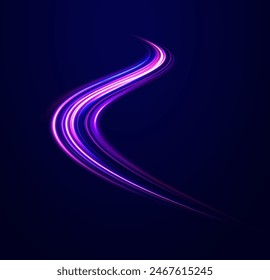 Neon rays vector abstract background png. Futuristic technological style. Abstract background with speed lines. Vector illustration. Futuristic. The light lines of the road are blue