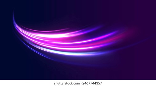 Neon rays vector abstract background png. Futuristic technological style. Abstract background with speed lines. Vector illustration. Futuristic. The light lines of the road are blue