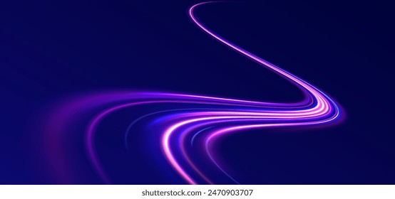 Neon rays vector abstract background png. Futuristic technological style. Abstract background with speed lines. Vector illustration. Futuristic. The light lines of the road are blue png	