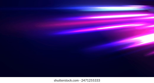 Neon rays vector abstract background png. Futuristic technological style. Abstract background with speed lines. Vector illustration. Futuristic. The light lines of the road are blue png	