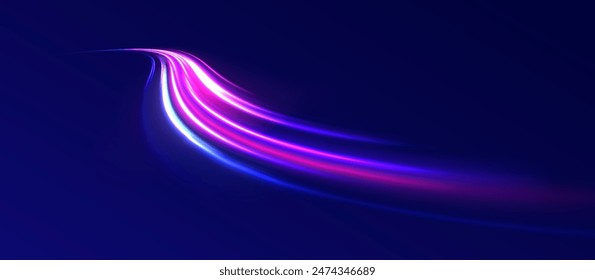 Neon rays vector abstract background png. Futuristic technological style. Abstract background with speed lines. Vector illustration. Futuristic. The light lines of the road are blue png	