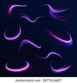 Neon rays vector abstract background png. Futuristic technological style. Abstract background with speed lines. Vector illustration. Futuristic. The light lines of the road are blue png	