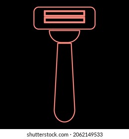 Neon razor red color vector illustration flat style light image