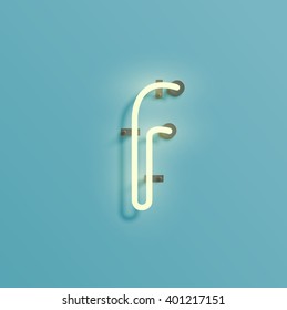 Neon realistic character from a typeset, vector