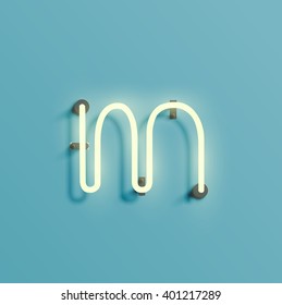 Neon realistic character from a typeset, vector