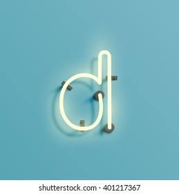 Neon realistic character from a typeset, vector