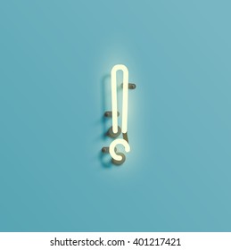 Neon realistic character from a typeset, vector