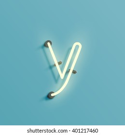 Neon realistic character from a typeset, vector