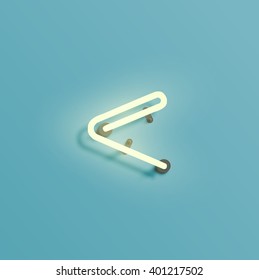 Neon realistic character from a typeset, vector