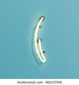 Neon realistic character from a typeset, vector