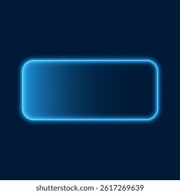 Neon rectangle border, vector illustration.