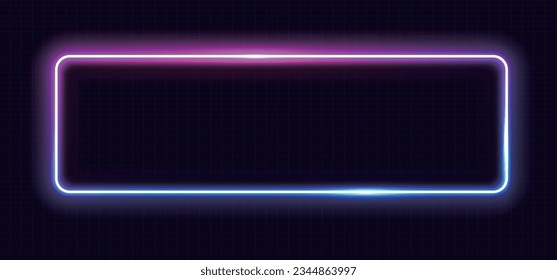 Neon rectangle frame. glowing outline shapes . Vector abstract background Illustration
