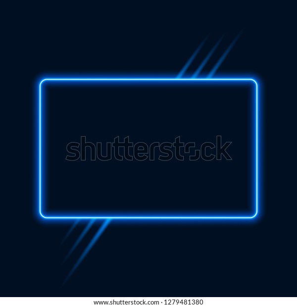 Neon Rectangle Frame Lines On Dark Stock Vector (Royalty Free) 1279481380