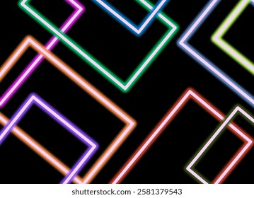 Neon rectangular design with a combination of colors that brightens up and attracts the eye