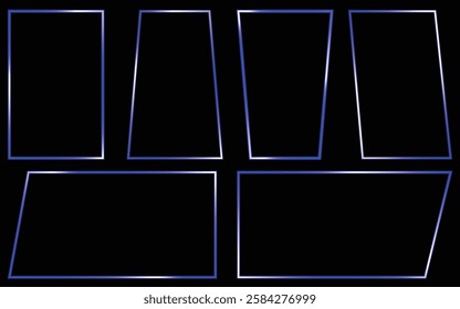 Neon rectangular frame with shining effects