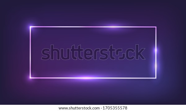 Neon Rectangular Frame Shining Effects On Stock Vector (royalty Free 