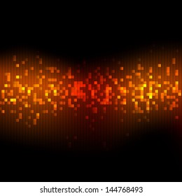 Neon red abstract mosaic background vector