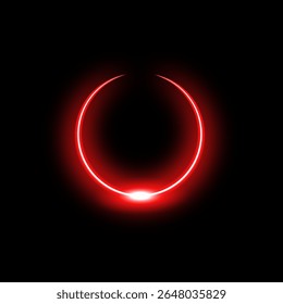 A neon red arc with a vibrant glow exudes energy, ideal for futuristic or tech-inspired designs.