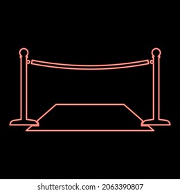 Neon red carpet red color vector illustration flat style light image