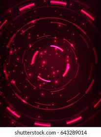 Neon red circles vector abstract pattern background