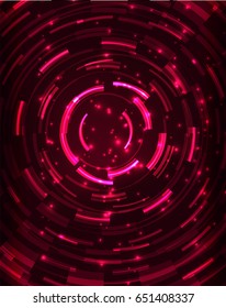 Neon red circles vector abstract pattern background