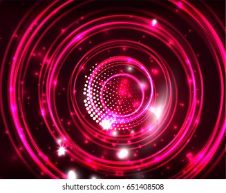 Neonrote Kreise, Vektorgrafik-abstrakter Muster-Hintergrund