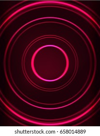 Fondo de patrón abstracto de los círculos rojos neón