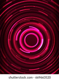 Fondo de patrón abstracto de los círculos rojos neón