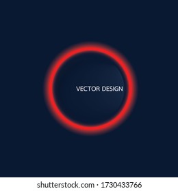 Neon red geometric circle for advertising vector disign