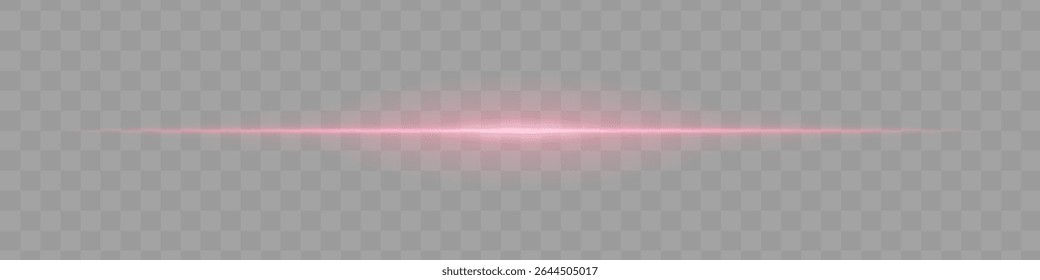 Neon red horizontal light beam with soft edges and glowing aura on transparent background. A sleek energy pulse perfect for sci-fi UIs, HUDs, or digital light transitions.