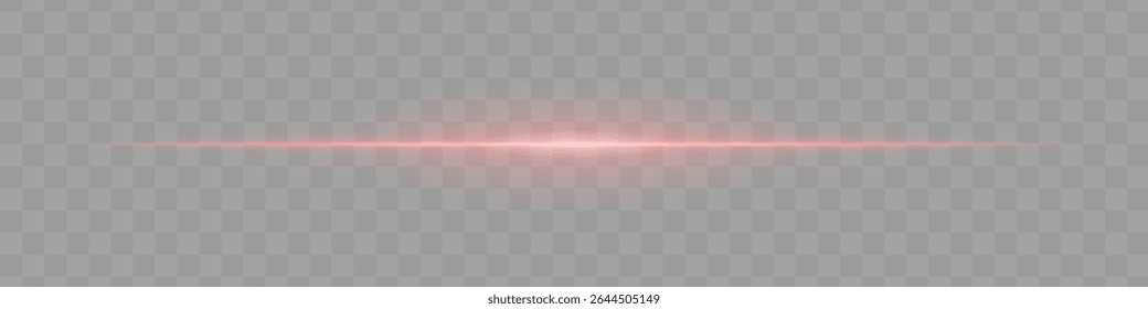 Neon red horizontal light beam with soft edges and glowing aura on transparent background. A sleek energy pulse perfect for sci-fi UIs, HUDs, or digital light transitions.