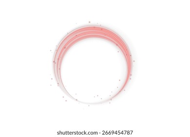 Círculo de luz vermelho neon brilhando com iluminação suave, isolado em fundo transparente. Anel vibrante futurista para decoração, visuais abstratos, projetos techno e projeto de composição de arte digital