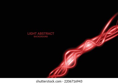 Marco De Línea Neon Red Lights Aislado En Fondo Negro. Ilustración vectorial