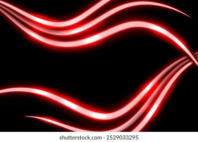 Marco De Línea De Luces Rojas De Neón Sobre Fondo Negro. Ilustración vectorial. Fondo de pantalla