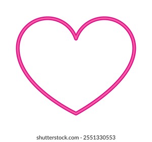 neon red love heart isolated