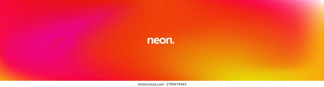 Neon red orange gradient. Iridescent aura holographic gradient backround. Vector abstract mesh gradient in neon red and yellow colors. Love hologram bg. Aurora fluid texture. Holo blurry backdrop
