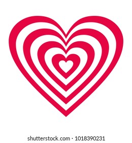 Neon red vector heart icon ideal for valentines day and wedding isolated on white