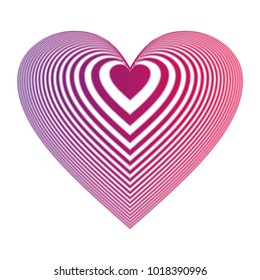 Neon red  vector heart icon ideal for valentines day and wedding isolated on white