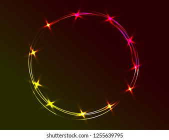 Neon red yellow frame