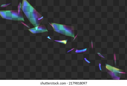Neon Reflection Vector Transparent Background. Shiny Bokeh Glint Wallpaper. Holo Spectrum Abstract Template. Shine Glamour Flare Pattern.