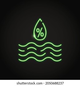 Neon Relative Humidity Icon In Line Style. Vector Illustration.