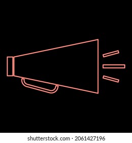 Neon retro loudspeaker red color vector illustration flat style light image