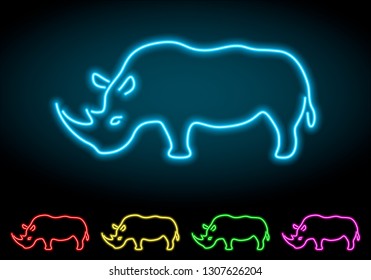 neon rhinoceros sign