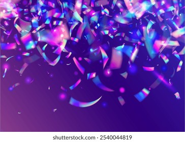 Neon Ribbon. Laser Sparkle. Birthday Burst. Falling Tinsel. Explosion Glitter. Art Christmas Serpentine. Purple Glare Confetti. Surprise Design. Pink Neon Ribbon