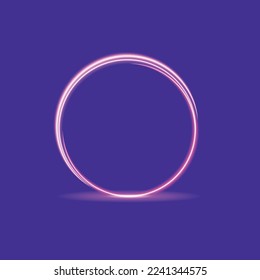 Neon ring circle frame glowing light effect background