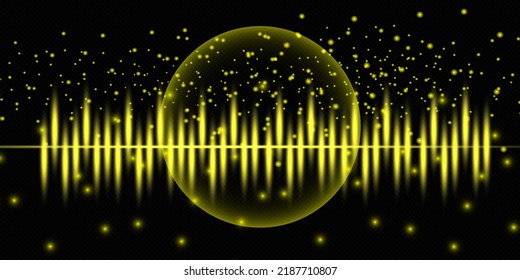 Neon ring with glitter dust, unique line on dark background. Modern background. Luxury items. Vector