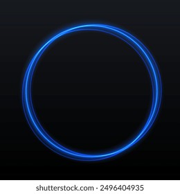 Neon ring. Glowing circle. Glow effect. Round light frame. abstract light lines of movement and speed. Abstract light lines of movement and speed. light green ellipse.