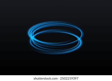 Neon ring. Glowing circle. Glow effect. Round light frame. abstract light lines of movement and speed. Abstract light lines of movement and speed. light green ellipse.