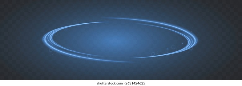 Neon ring. Glowing circle. Glow effect. Round light frame. Abstract light lines of movement and speed. Vector EPS 10.