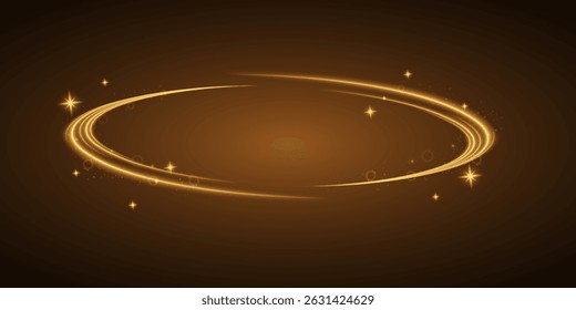 Neon ring. Glowing circle. Glow effect. Round light frame. Abstract light lines of movement and speed. Vector EPS 10.